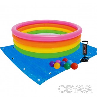Технічні характеристики товару "Дитячий надувний басейн Intex 56441-2 «Райдуга»,. . фото 1