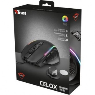 Мышка Trust GXT 165 Celox RGB (23092)
Игровая мышь с высокой точность перемещени. . фото 8