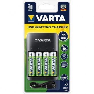 Зарядное устройство для аккумуляторов Varta Value USB Quattro Charger + 4шт. AA . Днепр. фото 1 Зарядное устройство для аккумуляторов Varta Value USB Quattro Charger + 4шт. AA . Днепр. фото 1