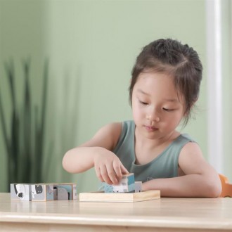 Займите ребенка увлекательной игрой с деревянными кубиками-пазлом Viga Toys Pola. . фото 9