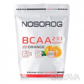 NOSOROG BCAA 2:1:1 400 грамм апельсин – это специальный комплекс для пауэрлифтер. . фото 1