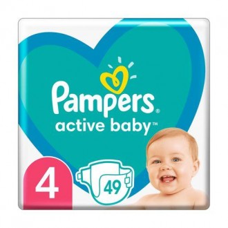 Подгузники Pampers Active Baby размер 4 (9-14 кг), 49 шт. Киев. фото 1 Подгузники Pampers Active Baby размер 4 (9-14 кг), 49 шт. Киев. фото 1