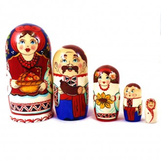 Матрьошка з 5-ти ляльок дівчинка українка. Виконана матрьошка з натурального дер. . фото 2