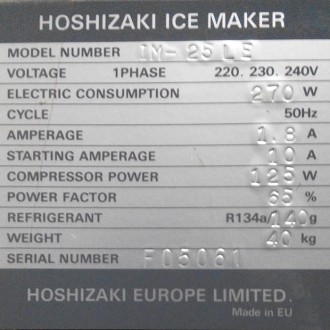 Льдогенератор Hoshizaki IM-25LE, состояние б/у, технически исправен, все провере. . фото 10