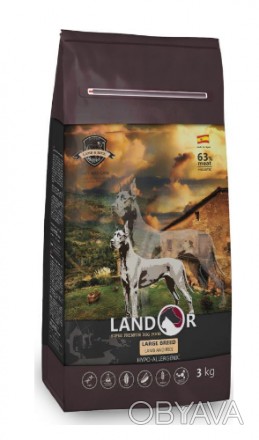 Повноцінний корм Landor Adult Large Breed Lamb & Rice - гіпоалергенний, відмінно. . фото 1