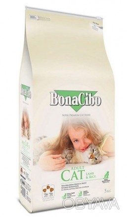 BonaCibo Adult Cat Lamb&Rice 5 кг 
Сухой корм супер премиум класса с мясом ягнен. . фото 1