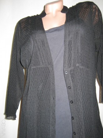 Женская блузка б/у летняя, черного цвета, однотонная, размер визуально 44-46, 2 . . фото 4