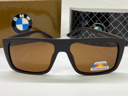 Солнцезащитные очки прямоугольники BMW линзы поляризованные коричневые в пластик. . фото 3