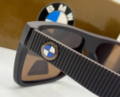 Солнцезащитные очки прямоугольники BMW линзы поляризованные коричневые в пластик. . фото 4