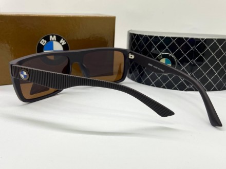 Солнцезащитные очки прямоугольники BMW линзы поляризованные коричневые в пластик. . фото 7