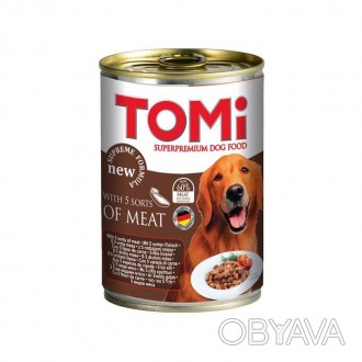 Консервы TOMi 5 ВИДОВ МЯСА – супер премиум влажный корм для собак. Приготовлен и. . фото 1