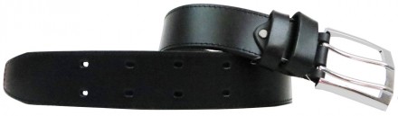 Широкий мужской кожаный ремень для джинс Skipper 1445-45 черный 4,5 см Стильный . . фото 4
