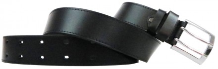 Широкий мужской кожаный ремень для джинс Skipper 1445-45 черный 4,5 см Стильный . . фото 2