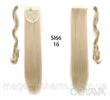 Длинный светлый шиньон прямые волосы - пшеничный, выглядят как настоящие шикарны. . фото 1