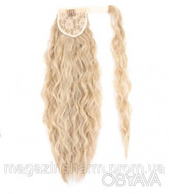 Длинный светлый шиньон волнистые волосы - пшеничный, выглядят как настоящие шика. . фото 1