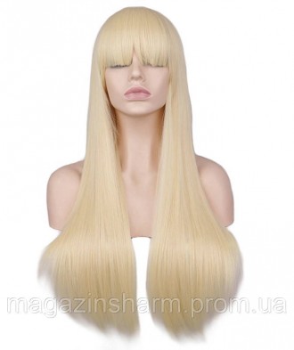 Парик блондинка длинные волосы с челкой. Выглядят потрясающе и очень реалистично. . фото 2