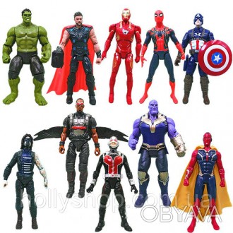 Фигурки Avengers из фильма Раскол Мстителей выполнены из пластика, руки и ноги п. . фото 1