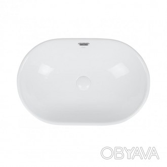 Раковина Qtap Leo QT11114028W виготовлена з якісної кераміки білого кольору овал. . фото 1