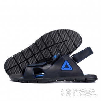 Мужские кожаные сандалии Reebok NS blue (реплика)