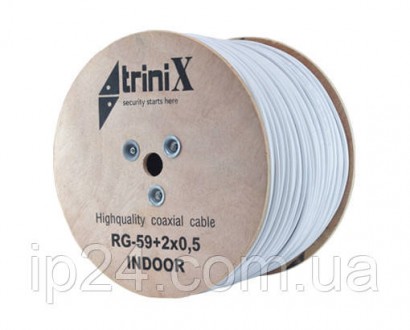  Комбинированный недорогой кабель коаксиальный RG-59+2*0,5 INDOOR (305м) TRINIX . . фото 2