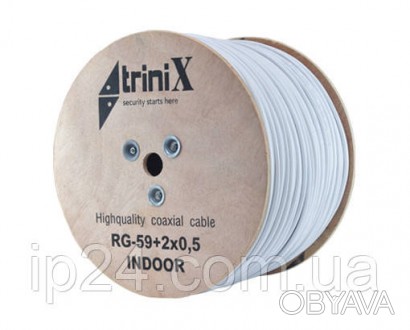  Комбинированный недорогой кабель коаксиальный RG-59+2*0,5 INDOOR (305м) TRINIX . . фото 1