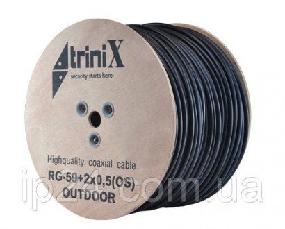  Комбинированный недорогой кабель коаксиальный RG-59+2*0,5 INDOOR (305м) TRINIX . . фото 2