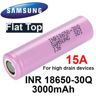 Аккумулятор высокотоковый SAMSUNG INR18650-30Q 3.6V 3000mAh 15A. Миколаїв. фото 1 Аккумулятор высокотоковый SAMSUNG INR18650-30Q 3.6V 3000mAh 15A. Миколаїв. фото 1
