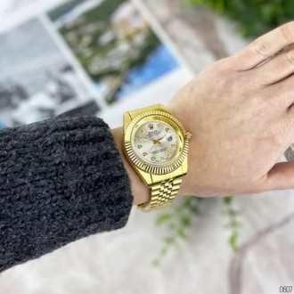 Женские часы наручные золото классические Rolex Date Just 068 Gold-Silver (Ролек. . фото 3