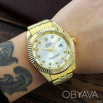 Женские часы наручные золото классические Rolex Date Just 068 Gold-Silver (Ролек. . фото 1