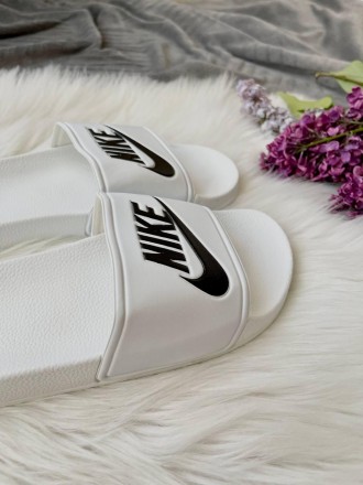 Тапочки мужские белые Nike 
Крутые мужские тапочки от Найк в белом цвете уже в н. . фото 7