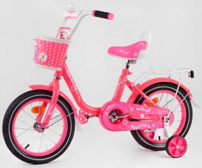 Детский 2-х колёсный велосипед 12 дюймов с корзиной и звонком, доп колесами и ба. . фото 3