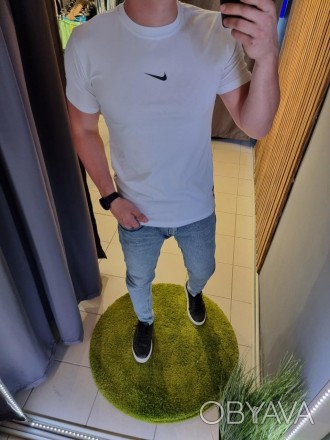 
Футболка мужская белая повседневная с коротким рукавом лето брендовая Nike (Най. . фото 1