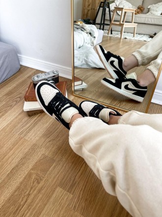 Кроссовки женские черно-бежевые Nike Air Jordan Retro 1 Low 
Низкие женские крос. . фото 4