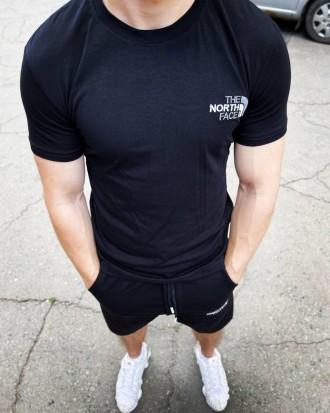 
Костюм мужской летний комплект футболка и шорты чёрный футболка и шорты оверсай. . фото 2