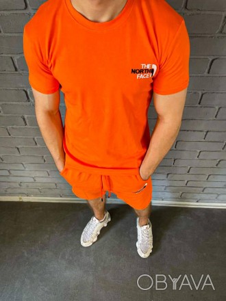 
Костюм мужской летний комплект футболка и шорты оранжевый футболка и шорты овер. . фото 1