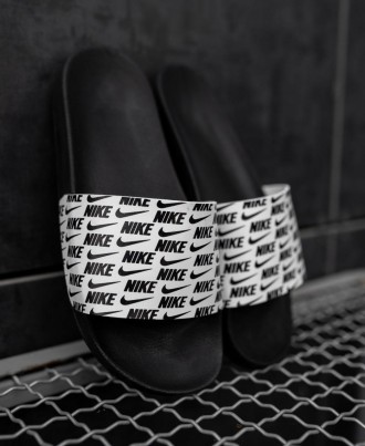Тапочки мужские черно-белые Nike Slides Small Logo
Крутые мужские тапочки Найк С. . фото 3