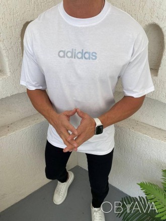 
Футболка мужская белая повседневная с коротким рукавом лето рефлективное лого б. . фото 1