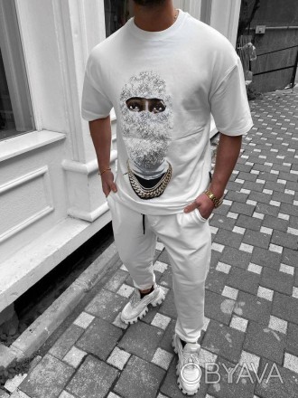
Комплект мужской костюм летний белый футболка и штаны молодёжный с принтом Bala. . фото 1