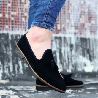 
Туфли классические лоферы мужские весна-осень чёрные замшевые Strap Five
Обувь . . фото 3