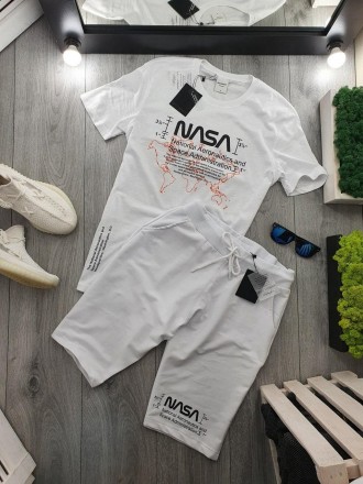 
Костюм мужской летний белый молодёжный футболка и шорты брендовый Nasa
С приход. . фото 2