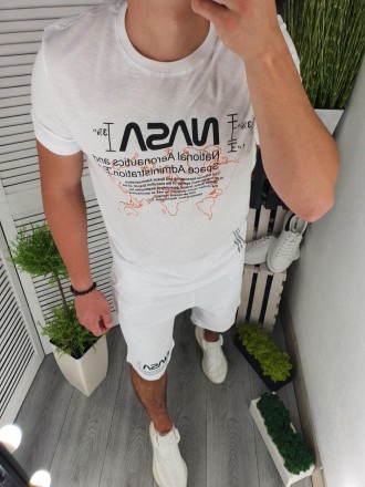 
Костюм мужской летний белый молодёжный футболка и шорты брендовый Nasa
С приход. . фото 8