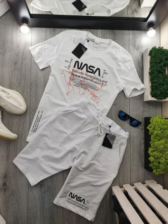 
Костюм мужской летний белый молодёжный футболка и шорты брендовый Nasa
С приход. . фото 4