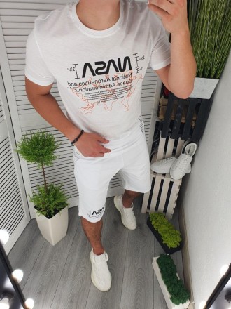 
Костюм мужской летний белый молодёжный футболка и шорты брендовый Nasa
С приход. . фото 6