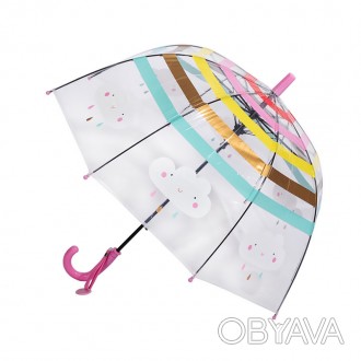 Прозрачный детский зонт RST «Облака» для защиты от дождя и поднятия настроения
П. . фото 1