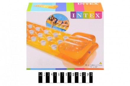Пляжный надувной матрас с подголовником Intex 58890, 188 х 71 см, четыре цвета
О. . фото 3