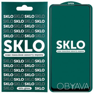 Противоударное защитное стекло SKLO Full Glue 5D NEW для Xiaomi Redmi 9 Черный О