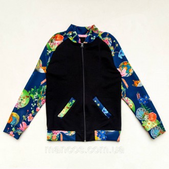 Кофта трикотажная для девочки, на молнии, SmileTime Flora, синяя 134. Кривой Рог. фото 1 Кофта трикотажная для девочки, на молнии, SmileTime Flora, синяя 134. Кривой Рог. фото 1
