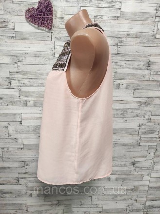 Женская летняя блуза Azaka майка пудрового цвета с бисером 
Состояние: б/у, в ид. . фото 7