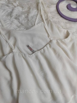 Женский летняя блуза Bershka майка с рюшами белого цвета 
Состояние: б/у, в идеа. . фото 5