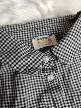 Блуза Koton Kids рубашка для девочки открытые плечики в клеточку 
Состояние: б/у. . фото 4